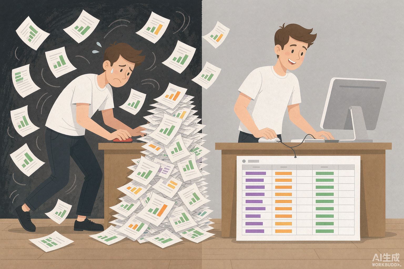 Native one-by-one export vs AdFlow one-click bulk export